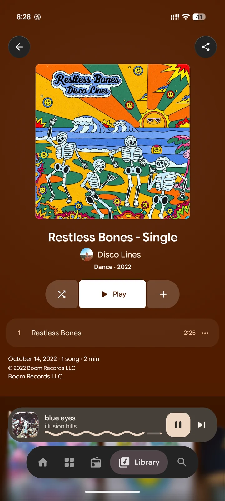 An album page, colored to match its artwork